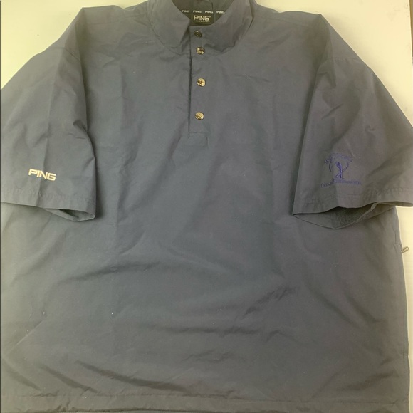 PING Mens Short Sleeve Golf Windbreaker Size XL Navy - Picture 3 of 10